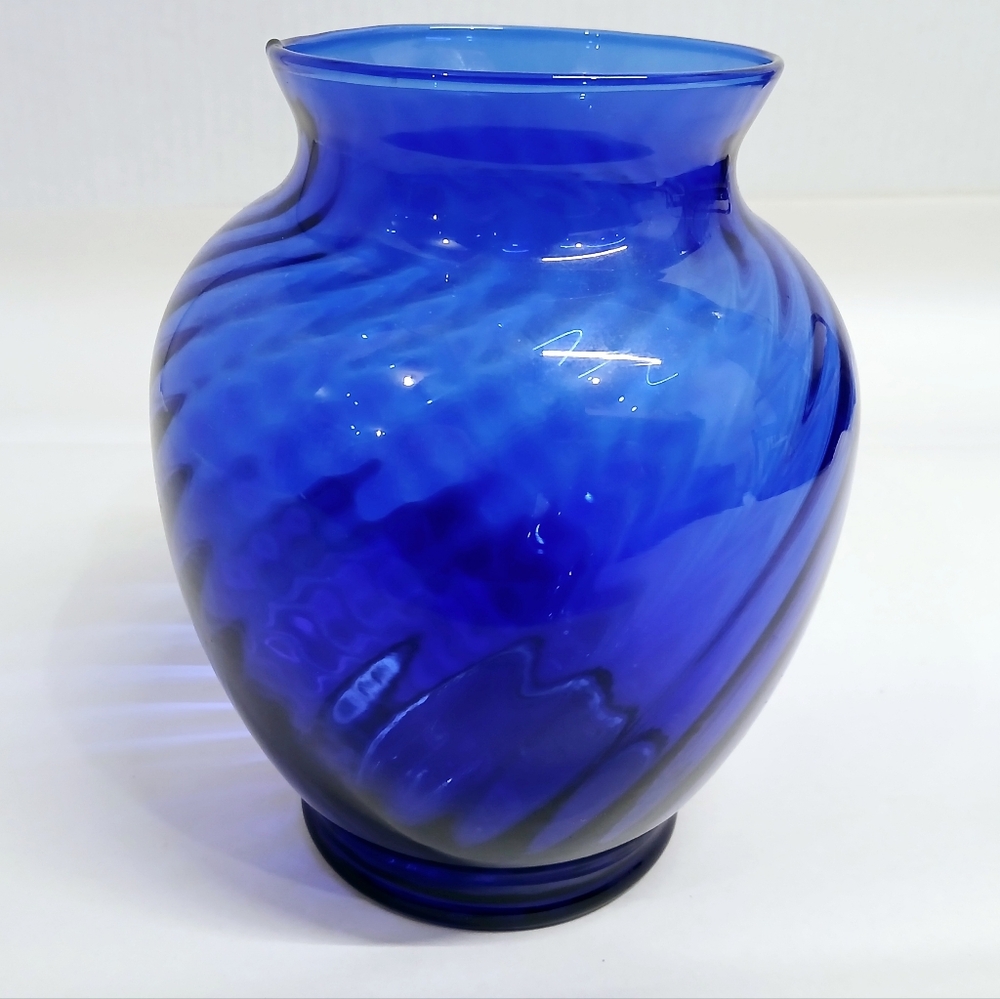 Vintage Cobalt Blue Glass Vase
